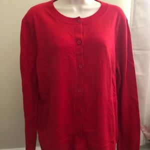 NWT Ann Taylor Loft XL Red Cardigan Sweater New